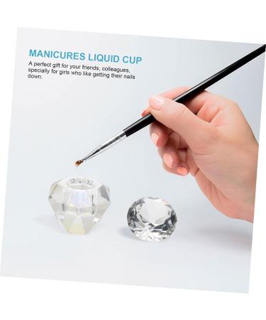 Ipetboom 1pc Nail Art Crystal Cup Glass with Lid Diamonds for Nails Liquid Powder Dappen Dish Matte Clear Nail Polish Nail Art Supplies Nail Art Dish Cup White Care Cant See Thing - Buy Online on GoSupps.com