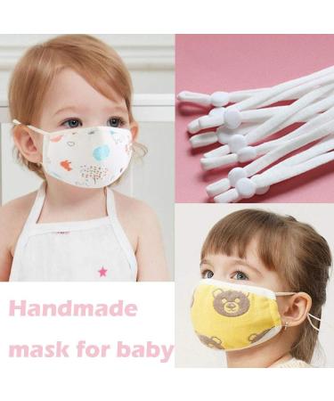 20 pcs Adjustable Elastic Bands with Silicone Buckle for DIY Handmade Masks (White) - Buy Online on GoSupps.com