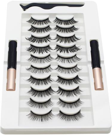 TONXX 10 Pairs Magnetic Eyelashes and Eyeliner Kit Reusable 3D Magnetic False Lashes Extension Needed for Makeup 3# - Buy Online on GoSupps.com