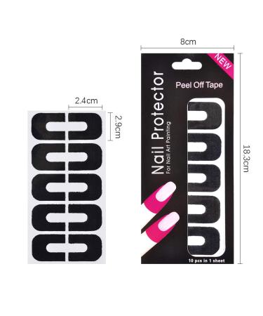 WEILUSI Nail Protector Sticker Set - 10 Sheets/100pcs - U-Shape Tape for Cuticle Protection - Buy Online on GoSupps.com