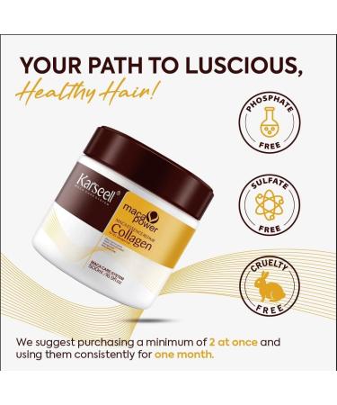 Karseell Collagen Hair Treatment Natural Argan Maca Power Hair Collagen Treatment Oil Hair Mask Deep conditioning for Dry Damaged Hair All Hair Type 16.9 Oz 500ml - Buy Online on GoSupps.com