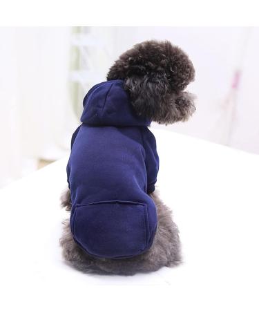 Dog Hoodie with Pocket - Navy Blue Sweater for Small, Medium, Large Dogs | Pet Winter Coat - Buy Online on GoSupps.com