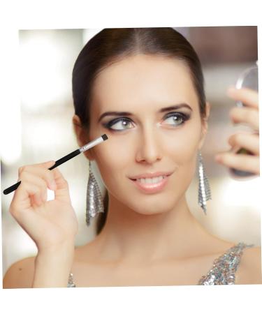 VINTORKY 6pcs Flat Eyebrow Brush Eyeliner Concealer Brush Eyeliner Makeup Tool Eye Brush Black Wooden Handle - Buy Online on GoSupps.com
