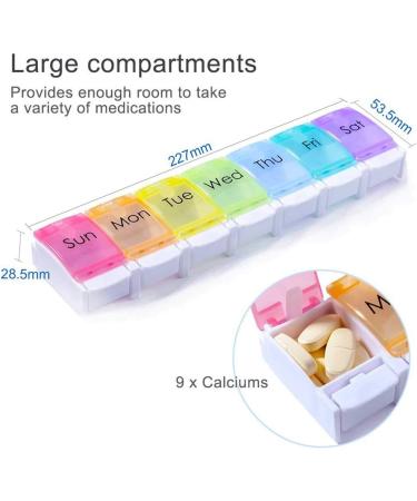 7 Day Portable Pill Box Organizer for Vitamins, Supplements, and Medication - AidShunn - Buy Online on GoSupps.com