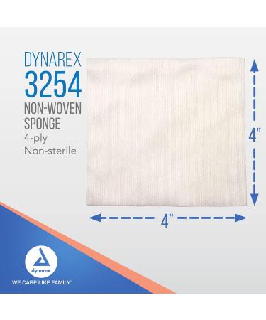 Dynarex Non-Woven Sponges 4x4 - 800 Highly-Absorbent Non-Sterile Gauze 4-Ply - 200 Count x 4 Pack - Buy Online on GoSupps.com