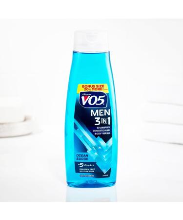 VO5 Alberto Men 3 in 1 Fresh Ocean Surge - Energizing Shampoo Conditioner & Body Wash with 5 Oils & Vitamins - 15 oz - Buy Online on GoSupps.com