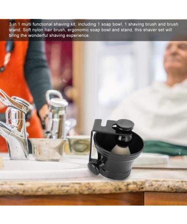3-in-1 Shaving Brush Bowl & Stand Set | Premium Nylon Men's Shaving Kit for Perfect Grooming - Buy Online on GoSupps.com
