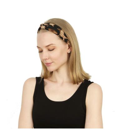Folora Leopard Print Twisted Criss Cross Headbands for Women & Girls - Set of 4 - Buy Online on GoSupps.com