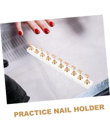 POPETPOP Nail Holders 1 Set Nail Art Base Extended Section Acrylic Nail Mud Nail Painting Stand 19.5x2cm Golden - Buy Online on GoSupps.com