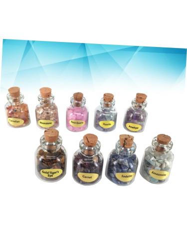 JECOMPRIS Chakra Healing Stones Crystal Gemstone Chips 18 Pcs Wishing Bottle Decorate Chakra Gemstone Beads Turquoise Crystal Stone As Shownx2pcs 9PCSx2pcs - Buy Online on GoSupps.com