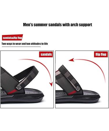 Men's Orthopedic Flip Flop with Arch Support for Hallux Valgus & Plantar Fasciitis - Gray Grid, 26cm - Buy Online on GoSupps.com