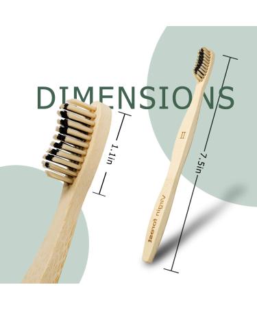 Eco-Friendly Bamboo Toothbrush Set - 6 Biodegradable Wooden Brushes with Soft Bristles | Large Handle Two-Color Design - Buy Online on GoSupps.com