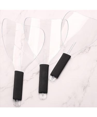 Noverlife 3PCS Barber Salon Face Shield with Sponge Handle - Reusable Clear Hair Spray Face Protector for Hairdressing & Makeup - Buy Online on GoSupps.com