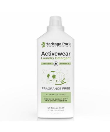 Athletic Sport Active wear Laundry Detergent | 4x Powerful Plant-Based Formula with Cleaning Enzymes for Sport Wash | Fragrance Free Natural Odor & Stain Remover