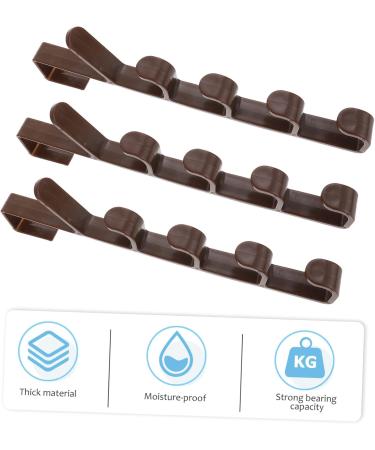 Parliky 3pcs Door Coat Hook Hat Hooks Coat Hangers Sundries Hanger Bag Door Back Hook Hanger Door Hook Towel 28.5X3.8X2CM Brown - Buy Online on GoSupps.com