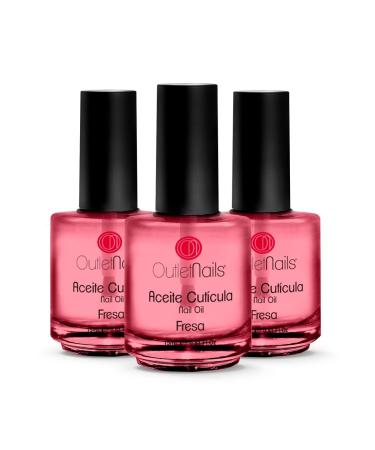 3 x Cuticle Oil - Strawberry 15ml / Ideal for Manicures - Outlet Nails