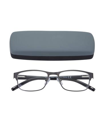EYEGUARD Men's Rectangular Lightweight Metal Reading Glasses (Gray 1.50) Gray 1.5 x - Buy Online on GoSupps.com