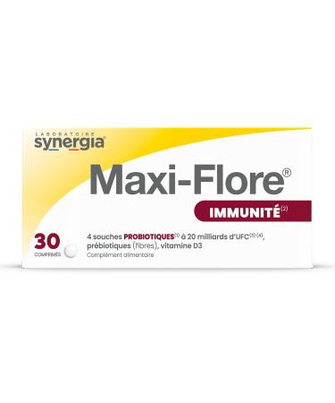 MAXI-FLORE 30 Comprim s | Renforce Les D fenses Immunitaires et pr vient les infections bact riennes | Complexe de ferments lactiques de nouvelle g n ration | Laboratoire SYNERGIA