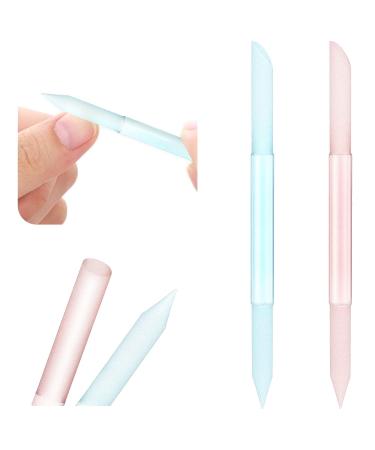 Sibba Glass Cuticle Pusher & Remover Set | Double Sided Trimmer Stick for Manicure | Professional Precision Nail Salon Tool | Blue & Pink - Buy Online on GoSupps.com