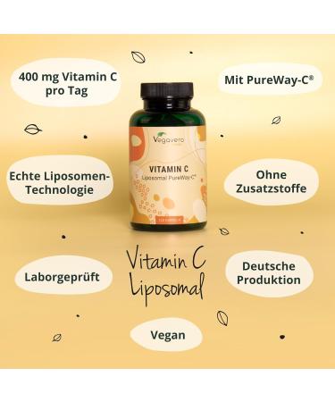 Liposomal Vitamin C | Pureway-C | Strengthen Immune System | Vegan | German Quality by Vegavero | Real Liposomal Technology | Additive-Free | Laboratory Tested - Buy Online on GoSupps.com