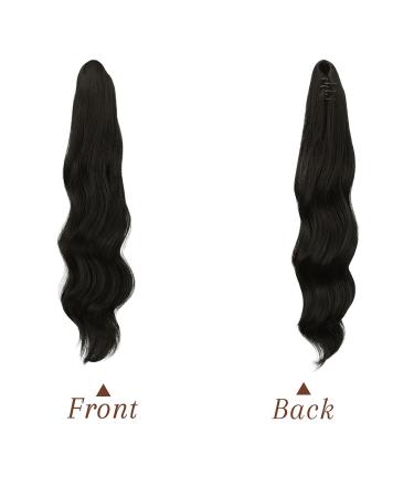Fine Ponytail Extensions Clamp - 50 cm Wavy Clip-In Hair Extensions for Women - Natural Black Braid - Buy Online on GoSupps.com