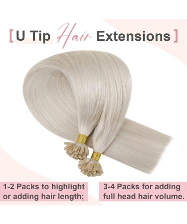 Easyouth Keratin Bonding Extensions - 16 Remy Real Hair U-Tips 50g White Blonde #1000 - Premium Quality Hot Fusion Hair Extensions - Buy Online on GoSupps.com