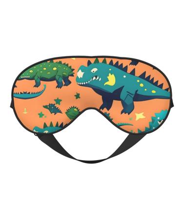 FoRes Dinosaur Print Adult Unisex Sleep Eye Mask Light Blocking Adjustable Smooth for Deep Rest Black