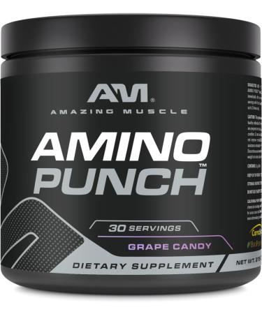 Amino Punch - Grape Candy Flavor | 30 Servings | Premium Amino Acids with Caffeine & Green Tea | Made in USA - Buy Online on GoSupps.com