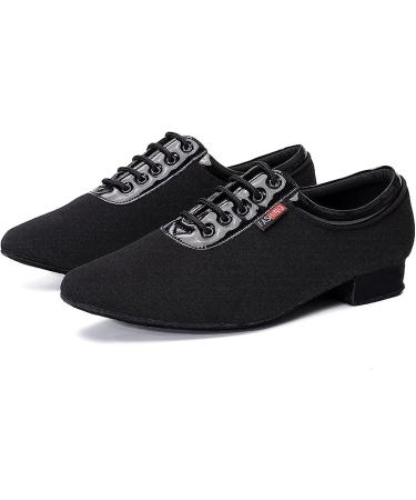 TINRYMX Men Latin Dance Shoes LHD401 - Black Suede Sole - 0.98 Inch - Buy Online on GoSupps.com