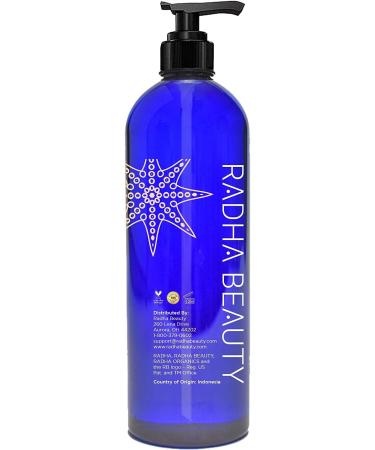 Radha Beauty Fractionated Coconut Oil - 100% Pure Carrier Oil for Aromatherapy, Hair & Skin - 16 fl oz with Pump - Buy Online on GoSupps.com
