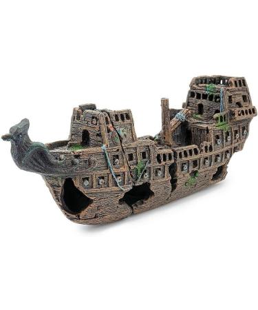 Happet Aquarium Decoration Magnetic Wreck Boat - Nautical 2-Part Shipwreck for Stunning Aquatic Displays - Buy Online on GoSupps.com