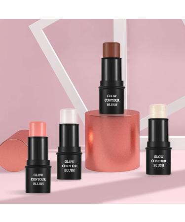CCbeauty 4Pcs 06# Highlighter Contour Bronzer Blush Shimmer Stick Set - Professional Facial Makeup Kit for Women | Mother's Day Gift - Buy Online on GoSupps.com