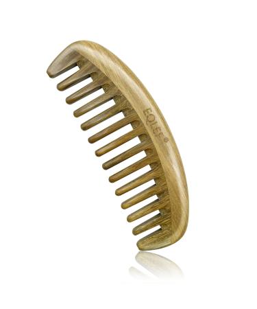 Wide Tooth Comb for Curls Wooden Wide Tooth Comb Natural Green Sandalwood Comb No Handle Anti Static Wide Tooth Hair Comb for Women Men