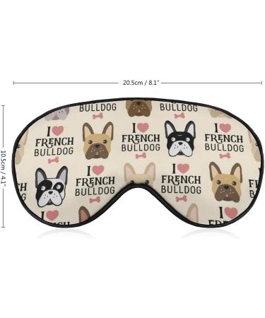 I Love French Bulldog Sleep Mask - Adjustable Strap Eye Cover for Sleeping, Nap, Travel - Soft Blindfold for Women and Men - Blockout Light - 1 Count (Pack of 1) - Buy Online on GoSupps.com