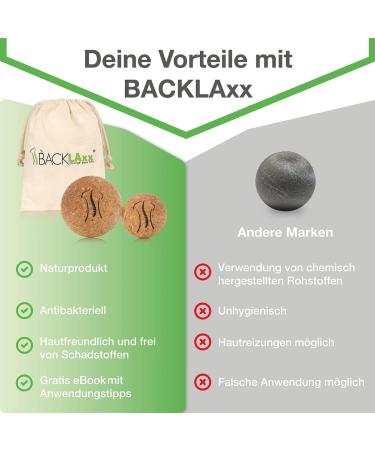 Backlaxx Fascia Ball Set - Sustainable Cork Massage Balls (5cm & 7cm) with Storage Bag | Antibacterial Self-Massage Tool & Free eBook on Trigger Points - Buy Online on GoSupps.com