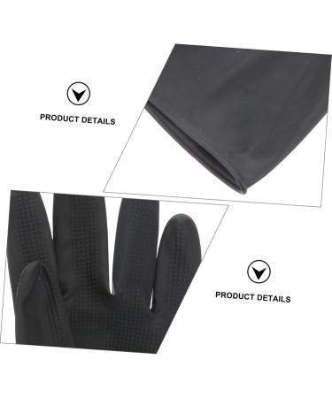 GLEAVI 3 Pairs Black Gloves Black Rubber Gloves Reusable Hair Dye Glove Shampoo Particles Man Non-slip - Buy Online on GoSupps.com