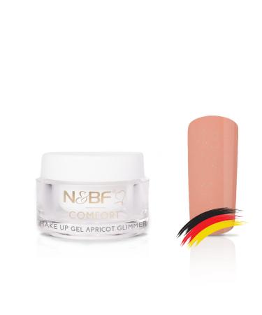 N & BF 5ML Comfort Line Make Up Gel Apricot Gimmel LED+UV |High quality professional cover gel medium viscos |Glitter camouflage gel for the modeling of Gelnageln |Glitzer Nagelgel Made in Germany