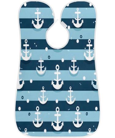 Striped Anchor Beard Bib Apron for Men | Beard Hair Catcher with Suction Cups | Perfect Gift for Father's Day & Anniversaries - Buy Online on GoSupps.com