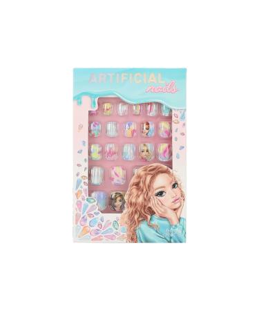 Depesche TOPModel Beauty and Me 12685 Self-Adhesive False Nails Patterns 24 Artificial Flat Fingernails in Various Sizes