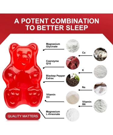 Magnesium Glycinate & L-Threonate Gummies - 400mg & 200mg - Potassium Complex with VitD, B6, CoQ10 - Memory, Calm Mood & Sleep Support - 120 Raspberry Gummies - Buy Online on GoSupps.com