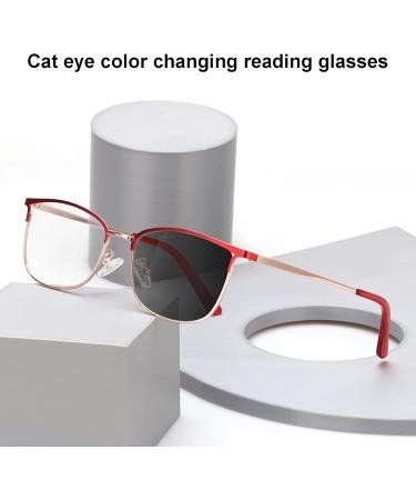BAFAFA Photochrome Reading Glasses - Cat's Eye Design Anti-UV Protection Relieve Fatigue Color-Changing Gray +0.5 - Buy Online on GoSupps.com