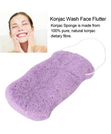 Salmue Konjac Sponge Set - 100% Natural Long Wave Type for Deep Cleansing Body & Facial Care - Purple - Buy Online on GoSupps.com