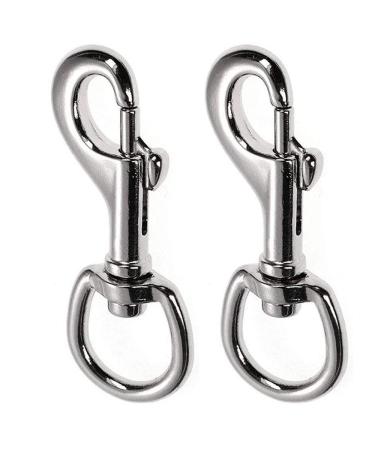 2 pieces of robust carabiner hooks dog leash silver swivel hook buckle powers of the powers of the carabiner hook for dog leash mountaineering keychain buckle for pets - Buy Online on GoSupps.com
