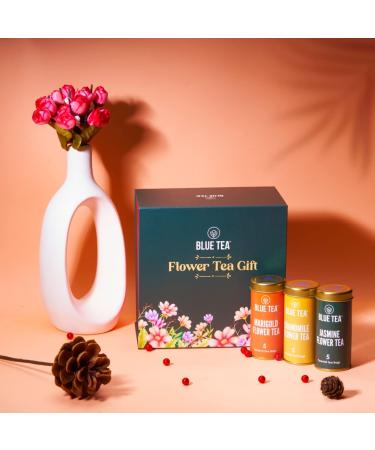Blue Flower Tea Gift Set - 45 Assorted Tea Bags | Mother's Day Gift for Mom - 9 Flavors Flower Based Tea - Buy Online on GoSupps.com