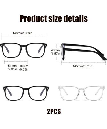 Blue Light Blocking Glasses - 2Pcs Anti-Glare Reading Glasses for Men and Women | Prevent Eye Fatigue - Buy Online on GoSupps.com