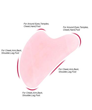 Medimama Rose Quartz Gua Sha Massage Tool for Facial Beauty - Wrinkles, Skin Tightening, Eye Puffiness Treatment, Anti-Aging & Body Relaxation - Pink - Buy Online on GoSupps.com