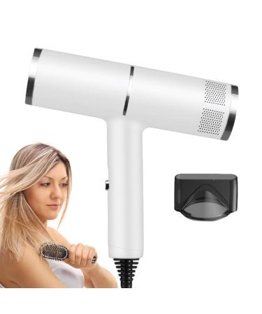 Hair Dryer Diffuser Ionic Hair Dryer Airflow Ionic Hair Dryer Blow Dryer with Diffuser Ionic Low Noise Blow Dryer Lightweight Travel Blower Hairdryer for Normal Curly Hair Hotel Household White US