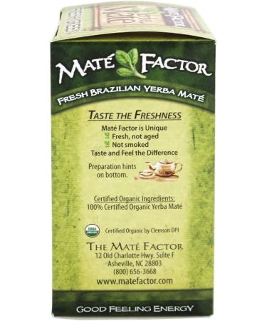 Buy Mate Factor Organic Yerba Mate - Fresh Green Tea Bags (24 Count, 2.96 oz) | Premium Herbal Boost - Buy Online on GoSupps.com