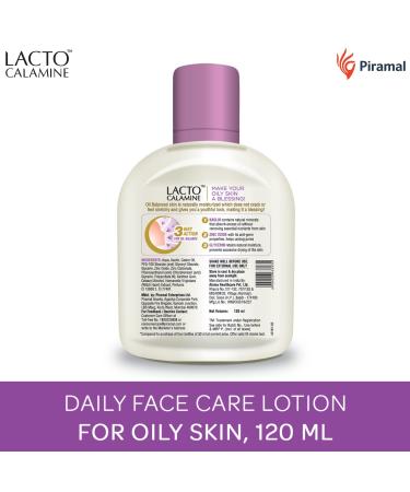 Lacto Calamine Face Moisturizing Lotion for Oily Skin | Controls Excess Oil & Unclogs Pores | Mattifying Shine-Free Formula | Hydrating & Non-Greasy | 4.06 Fl Oz/120ml (Pack of 2) - Buy Online on GoSupps.com