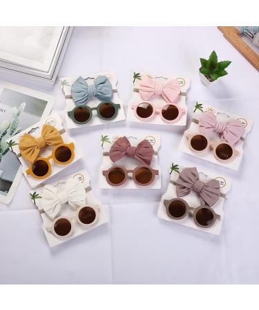 Pink Baby Girl Sunglasses Headband Set | Polarized & Cute for Newborn to 36 Months | Elastic Photography Props - Buy Online on GoSupps.com